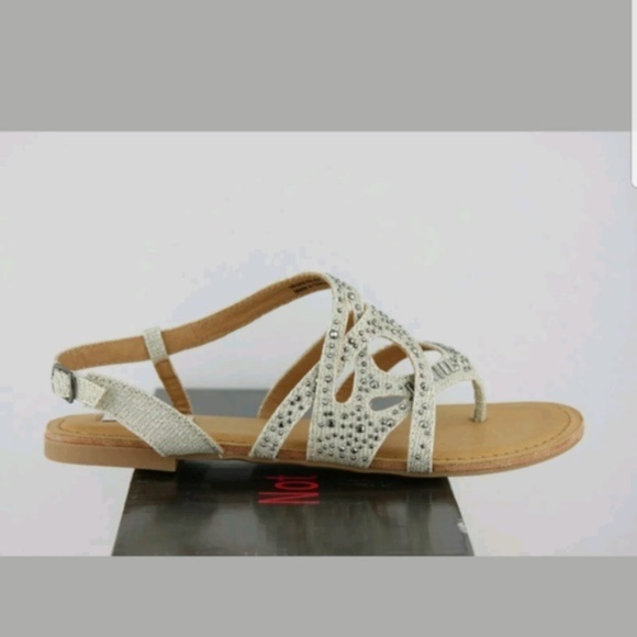 Not Rated Bastin Glitter Nude Sandals - Picture 2 of 4